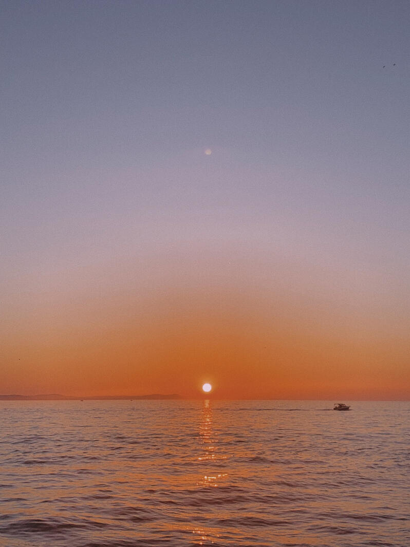 Summer 2019 in Zadar, a golden sunset, shared with someone I once loved deeply. We dined under the warm night sky, wrapped in laughter and moments that became timeless. Memories etched in my heart forever.